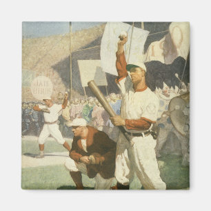 Imán Deportes Antiguos, Jugadores de Béisbol en un Part