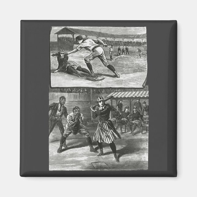 Imán Deportes de época, equipos de béisbol femenino vic (Frente)