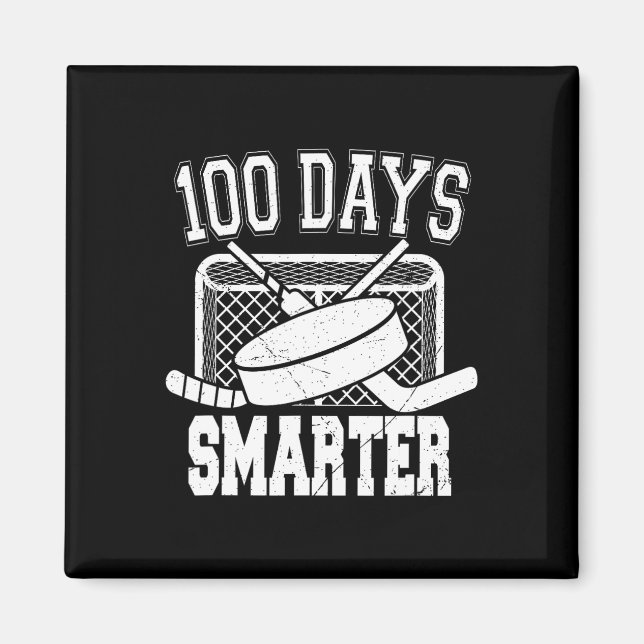 Imán Deportes de hockey 100 días más inteligentes (Frente)