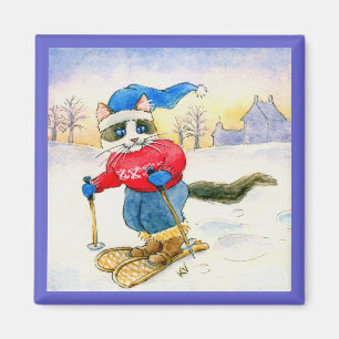 Imán Deportes de invierno de gatos de raquetas de nieve