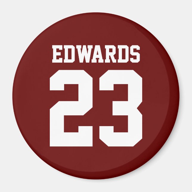 Imán Deportes de personalizado numerados con nombre (Frente)