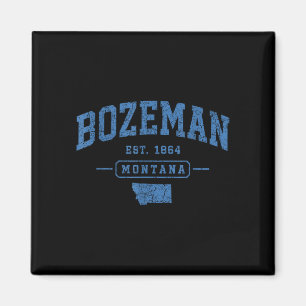 Imán Deportes vintage de Bozeman montana retro atlético