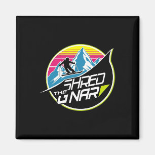 Imán Deportiva de esquí de estilo libre Shred The Gnar 