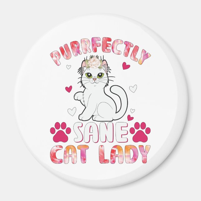 Imán Depuradamente Sane Cat Lady (Frente)