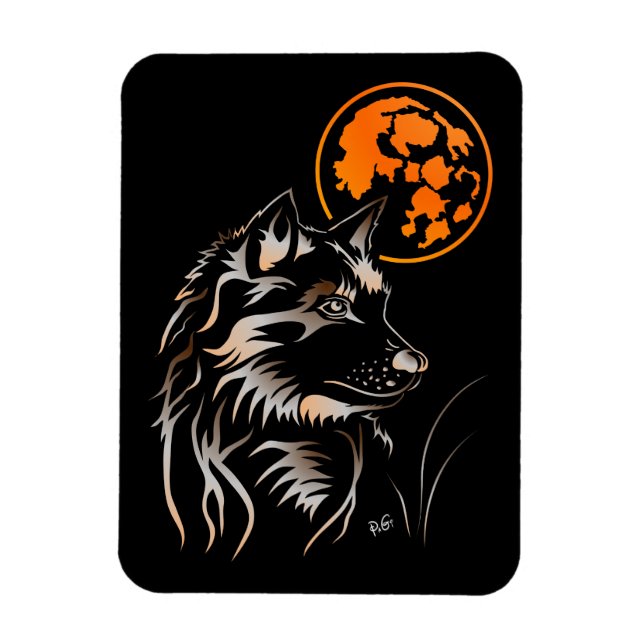 Imán Der träumende junge Wolf Premium Flexi Magnet (Vertical)