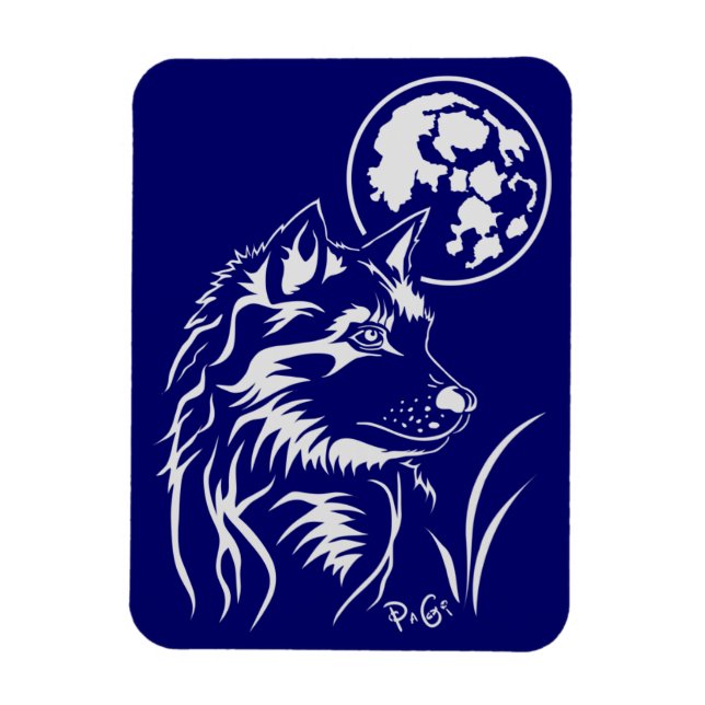 Imán Der träumende junge Wolf Premium Flexi Magnet (Vertical)