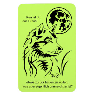 Imán Der träumende junge Wolf Premium Flexi Magnet