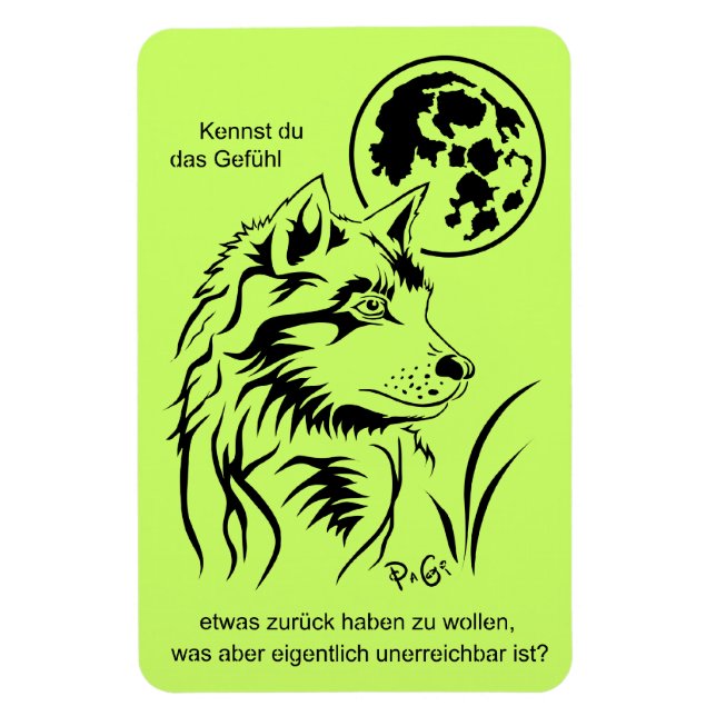 Imán Der träumende junge Wolf Premium Flexi Magnet (Vertical)