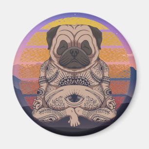 Imán Derpy Yoga Pug Magnet