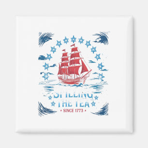 Imán Derrame El Té Desde 1773 Azul Blanco Rojo Funny 4