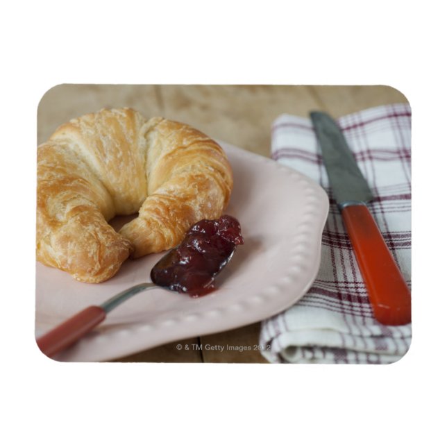 Imán Desayuno francés con cruasán (Horizontal)