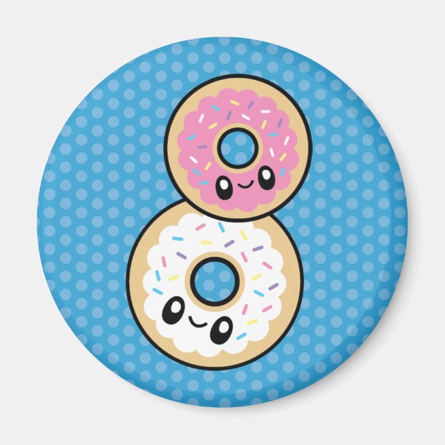 Imán Desayuno lindo Alimento Donut (Frente)