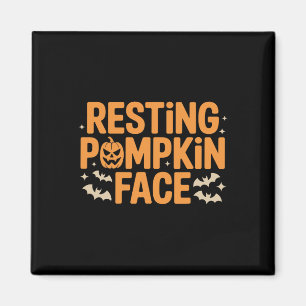 Imán Descanso Cara De Calabaza Negrita T Halloween Tee
