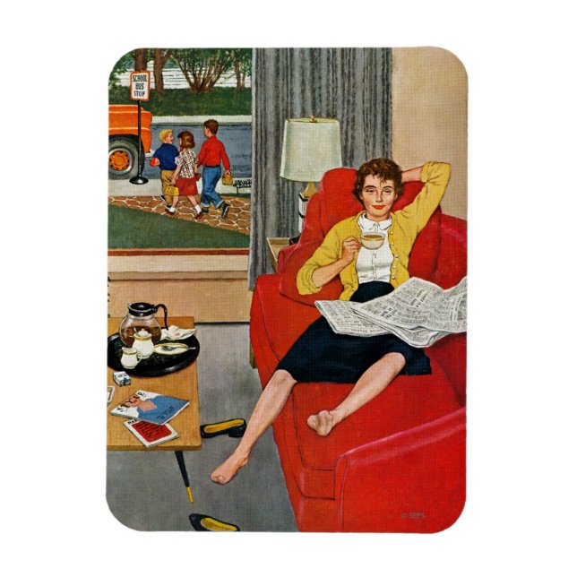 Imán Descanso del café de la mañana (Vertical)