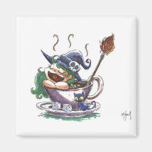 Imán Descanso para tomar café de la bruja 1