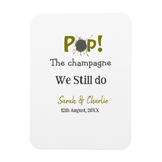 Imán Descorcha el champán somos una pareja de oro gris (Vertical)