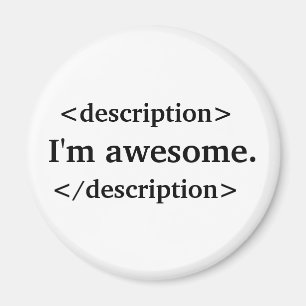 Imán Descripción = soy impresionante