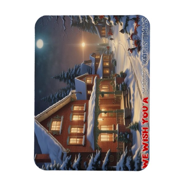 Imán Deseamos una feliz navidad - 004 (Vertical)