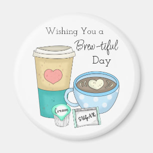 Imán Deseándote un buen día   Café Pun