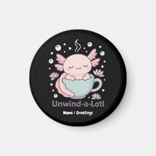 Imán Desenrollar-un-Montón Cute Axolotl en Taza Kawaii