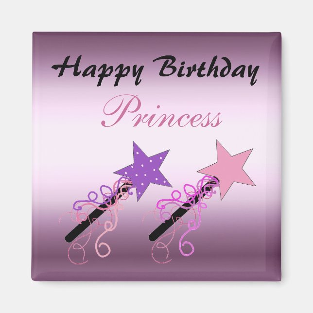 Imán Deseos de Cumpleaños de Princesa (Frente)