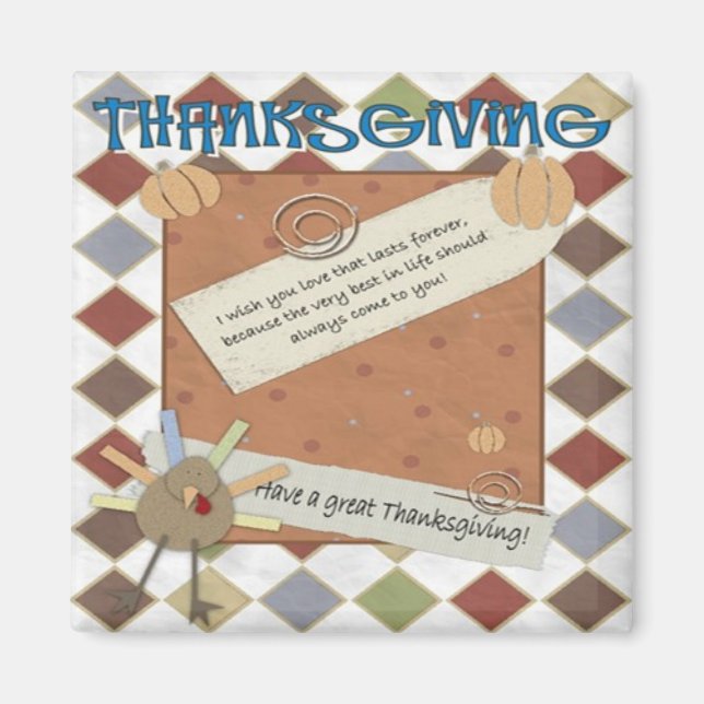 Imán deseos de día de agradecimiento (Frente)