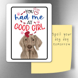 Imán Deseos de San Valentín de tu nevera de Weimaraner