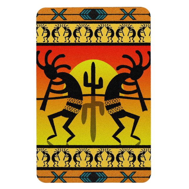 Imán Desert Sun Cactus Kokopelli Sudoeste (Vertical)