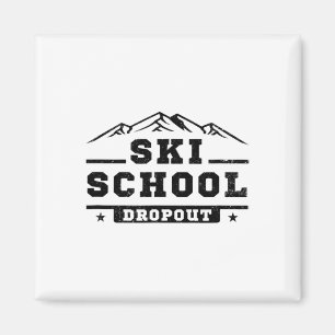 Imán Desertor divertido de la escuela de esquí que esqu