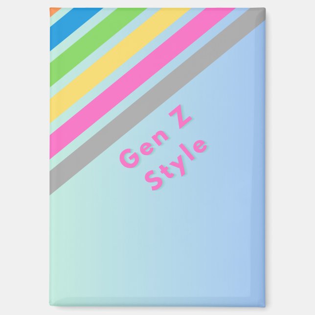 Imán Design Gen Z pastel arc-en-ciel à personnaliser (Anverso)