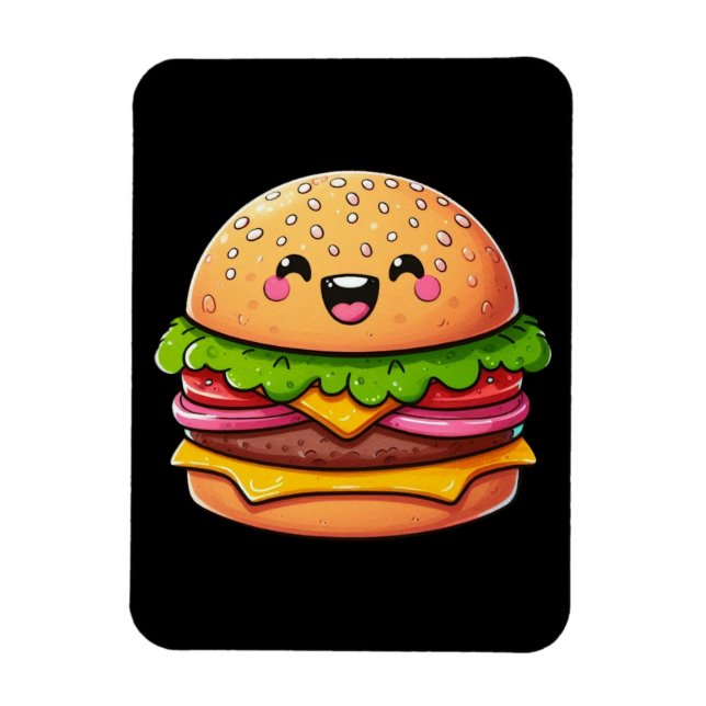 Imán Deslumbramiento de Kawaii Burger (Vertical)