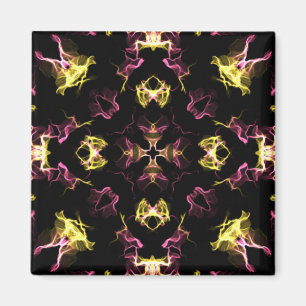 Imán Deslumbrante Mandala rosa y Amarillo