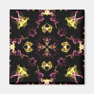 Imán Deslumbrante Mandala rosa y Amarillo