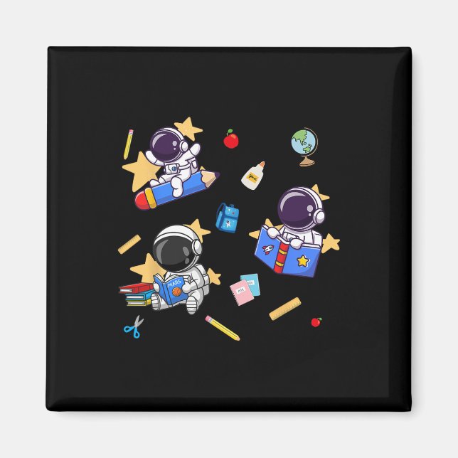 Imán Despegue hacia el aprendizaje astronauta de vuelta (Frente)