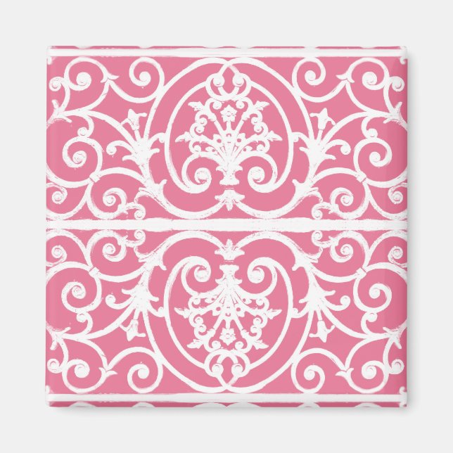 Imán Desplazamiento rosa y blanco (Frente)