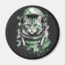 Imán Desplome de gato de astronauta verde