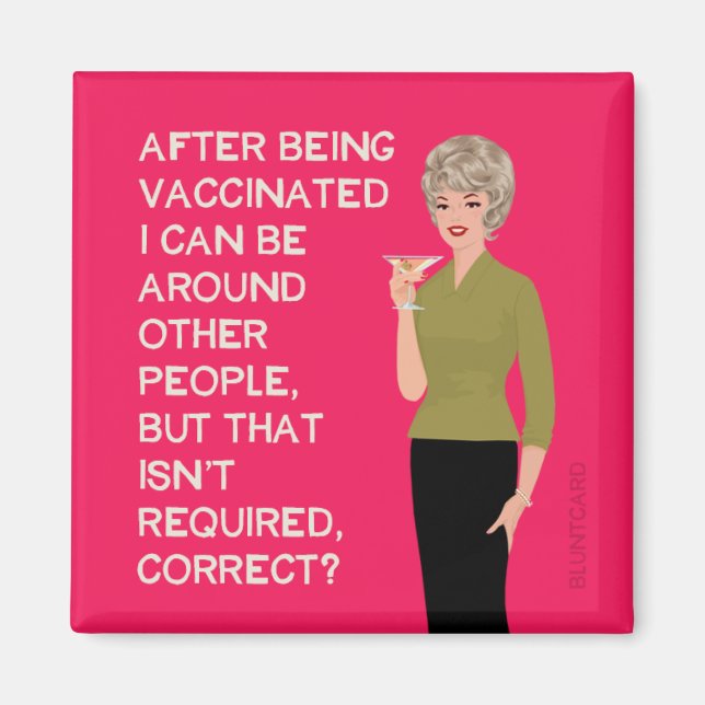 Imán Después de ser vacunado puedo estar cerca de otras (Frente)