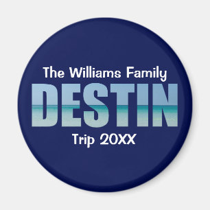Imán Destin Beach Trip personalizado Guay Blue