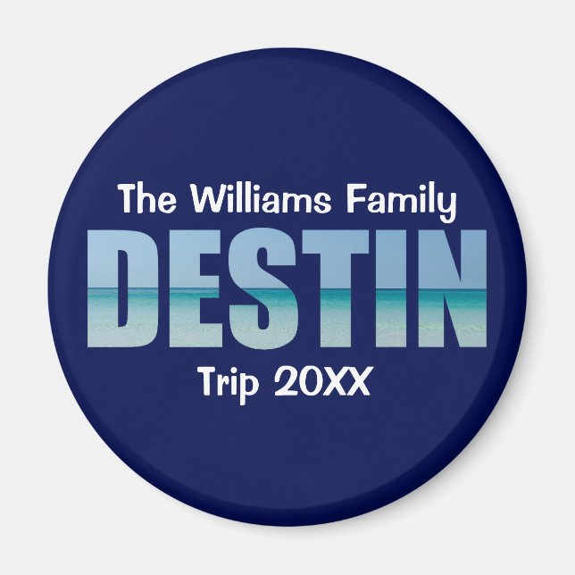 Imán Destin Beach Trip personalizado Guay Blue (Frente)