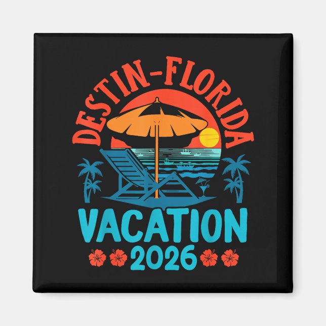 Imán Destin Florida 2026 Family Vacation Beach Summer V (Frente)