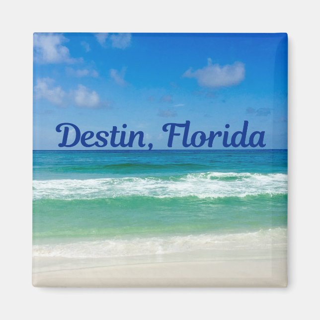 Imán Destin Florida Beach Fotografía de recuerdo (Frente)