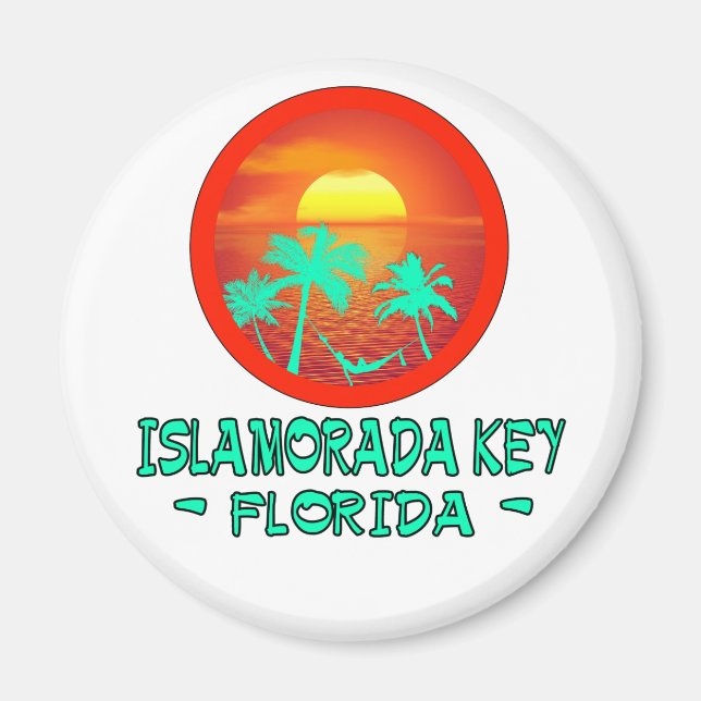 IMÁN DESTINO TROPICAL DE LA CLAVE DE ISLAMORADA FL (Frente)