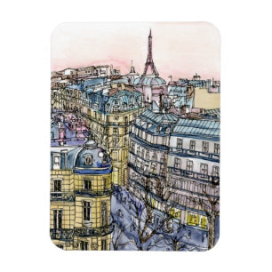 Imán Destinos Acuarela Torre Eiffel y París