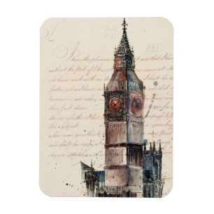 Imán Destinos   Cartas antiguas del Big Ben