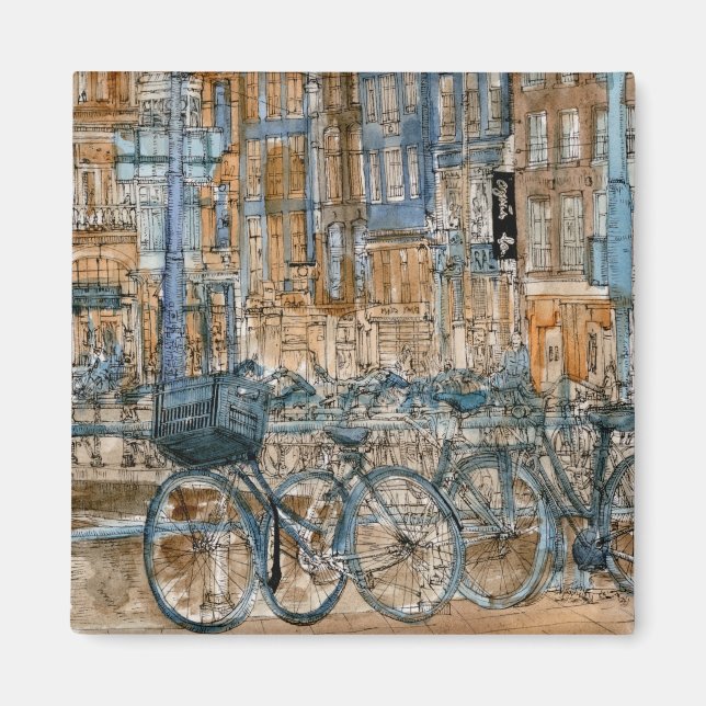 Imán Destinos | Vista acuarela Nueva York (Frente)