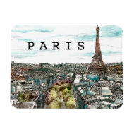 Imán Destinos  Vista de la Vieja Torre Eiffel en París