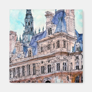 Imán Destinos  Watercolor Rustic Hotel de Ville