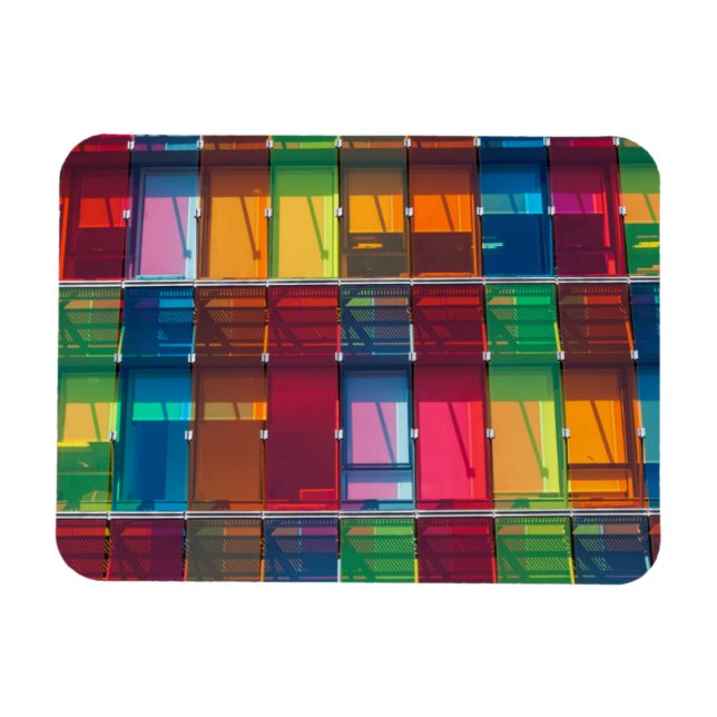 Imán Detalle de edificio comercial multicolor (Horizontal)