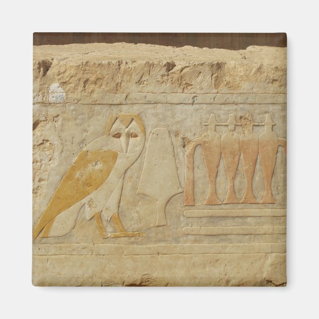 Imán Detalle de jeroglífico de búho, Templo Hatshepsut, (Frente)