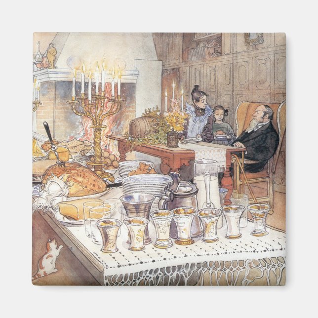 Imán Detalle de la víspera de Navidades (Navidad tradic (Frente)